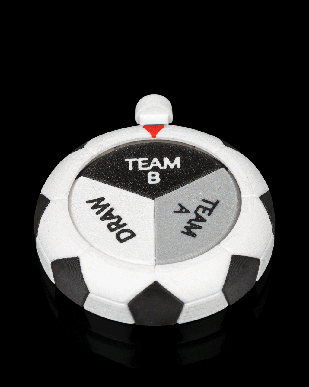 Match Draw Spinner — 3D printed soccer gift, detail view