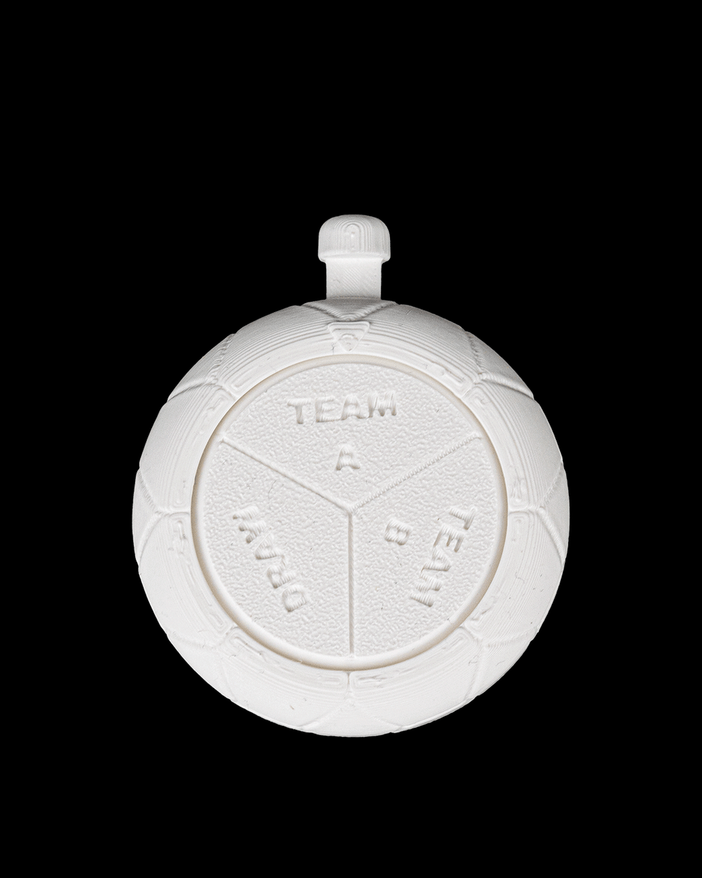 Match Draw Spinner — 3D printed soccer gift, front view