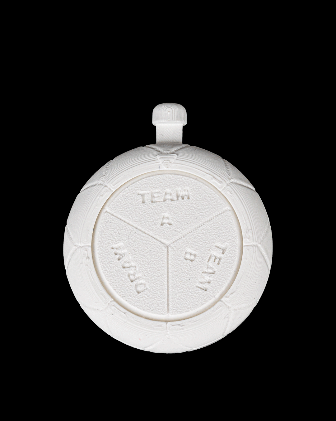Match Draw Spinner — 3D printed soccer gift, front view