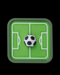 Mini Pitch Fidget — 3D printed soccer gift, on a desk