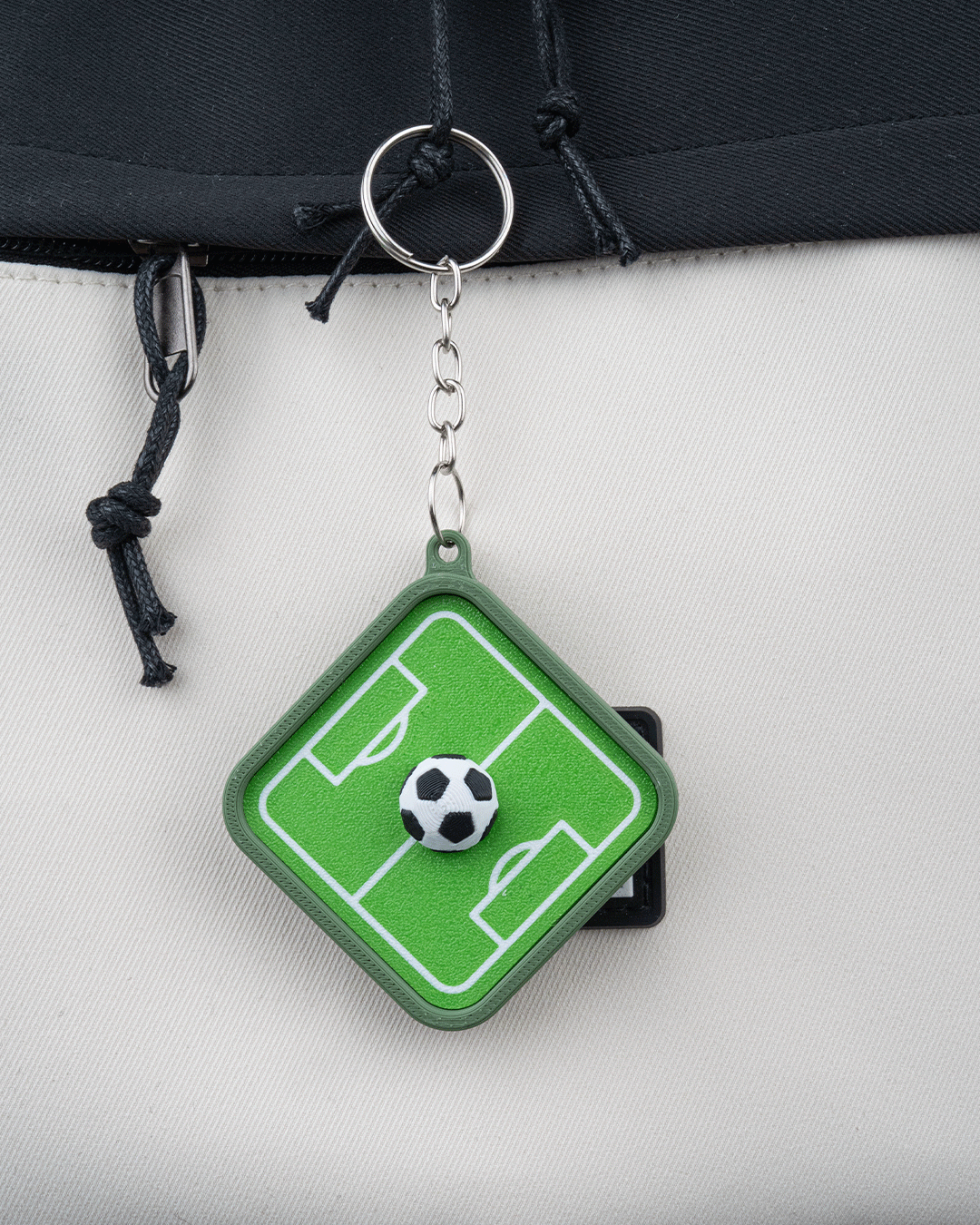 Mini Pitch Fidget — 3D printed soccer gift, size reference
