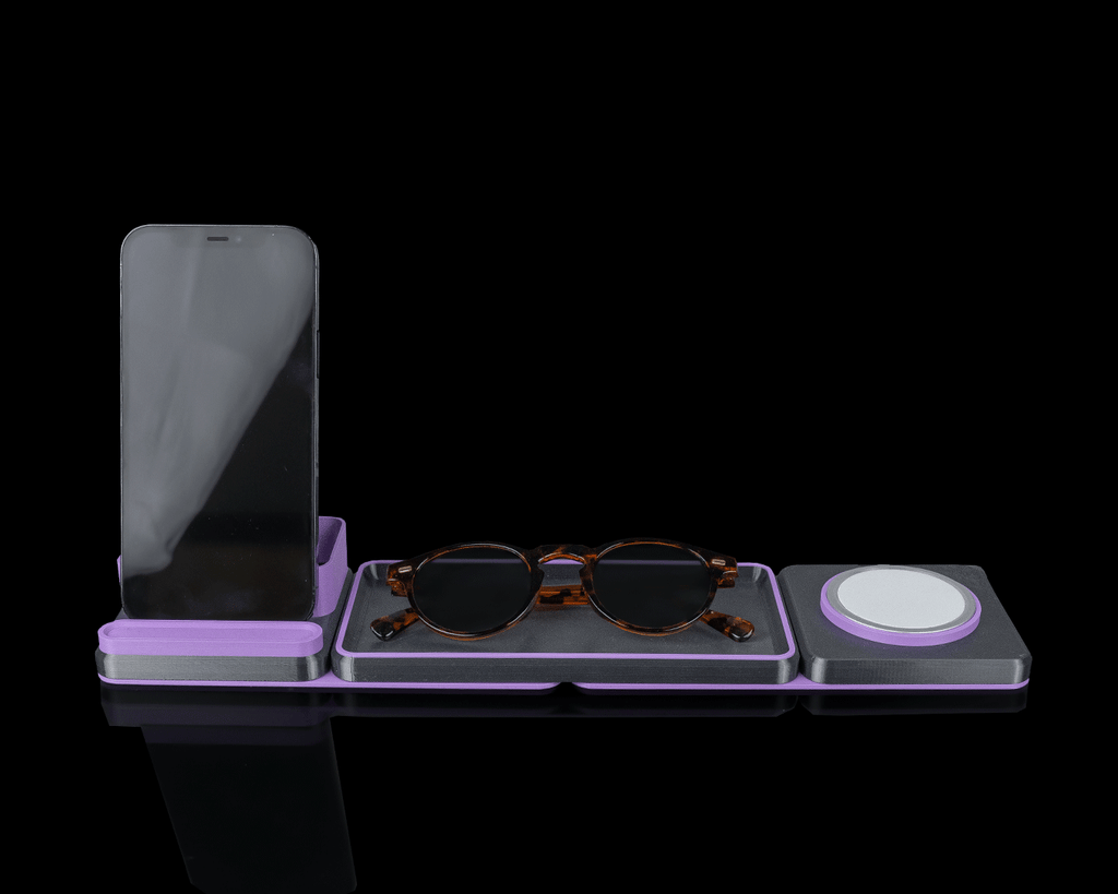 Office Plus Kit — 3D printed desk organizer set, on a desk
