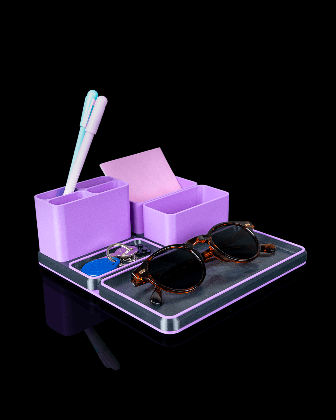 Office Pro Kit — 3D printed desk organizer set, close-up of the finish