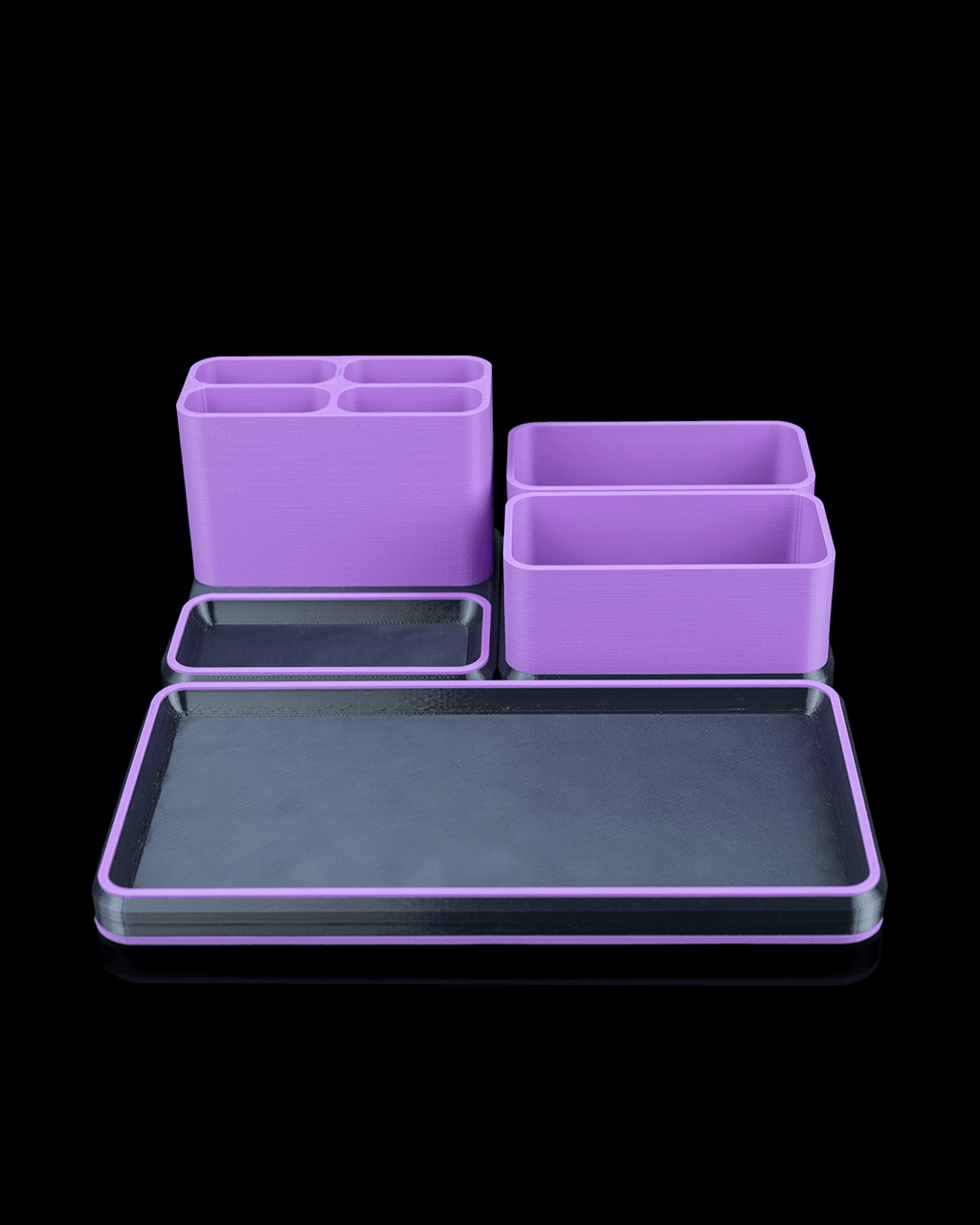 Office Pro Kit — 3D printed desk organizer set, front view