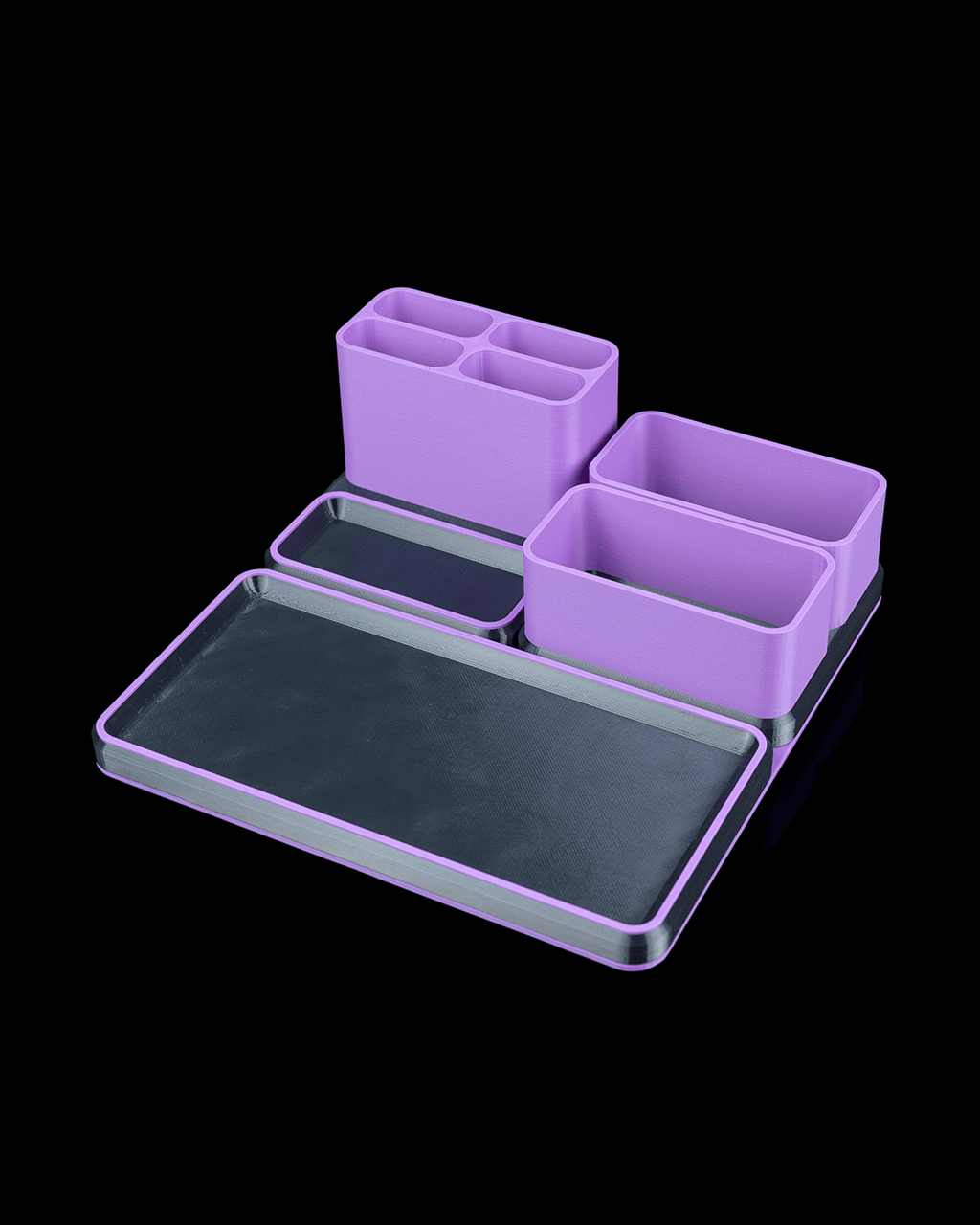 Office Pro Kit — 3D printed desk organizer set, on a desk