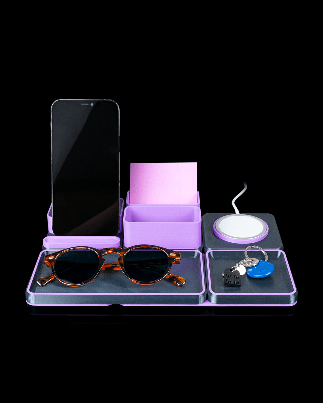 Office Ultimate Kit — 3D printed desk organizer set, front view