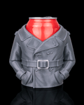 Overcoat Can Holder — 3D printed can holder, on a desk