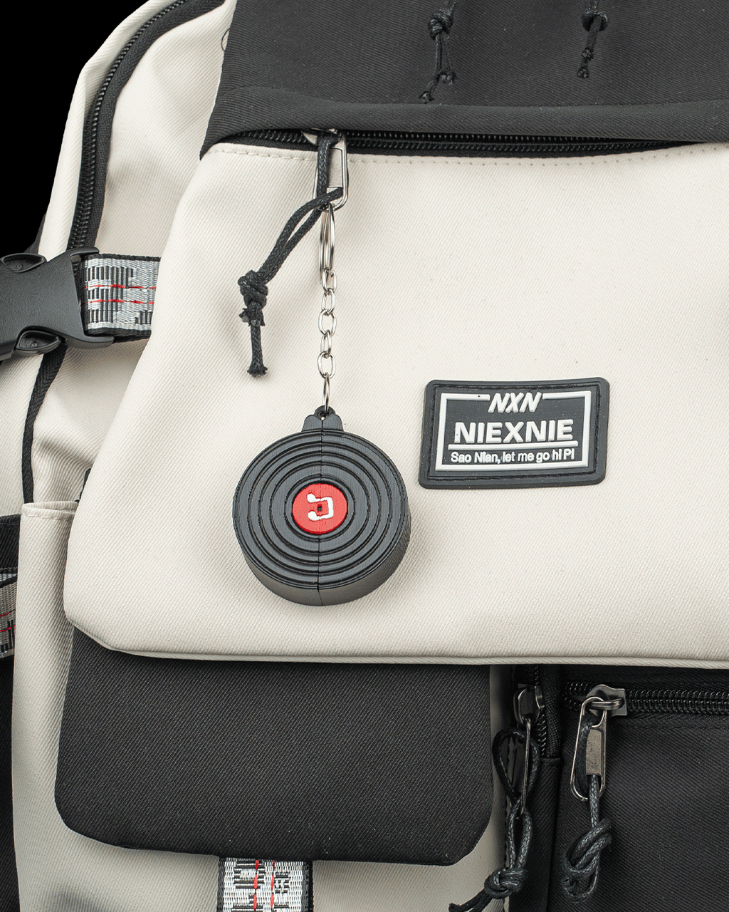 Pocket Vinyl Pick Holder And Keychain — 3D printed guitar pick holder, shown in use
