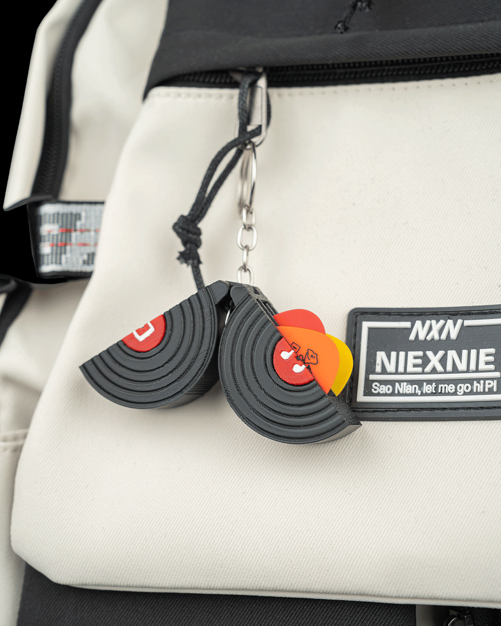 Pocket Vinyl Pick Holder And Keychain — 3D printed guitar pick holder, size reference