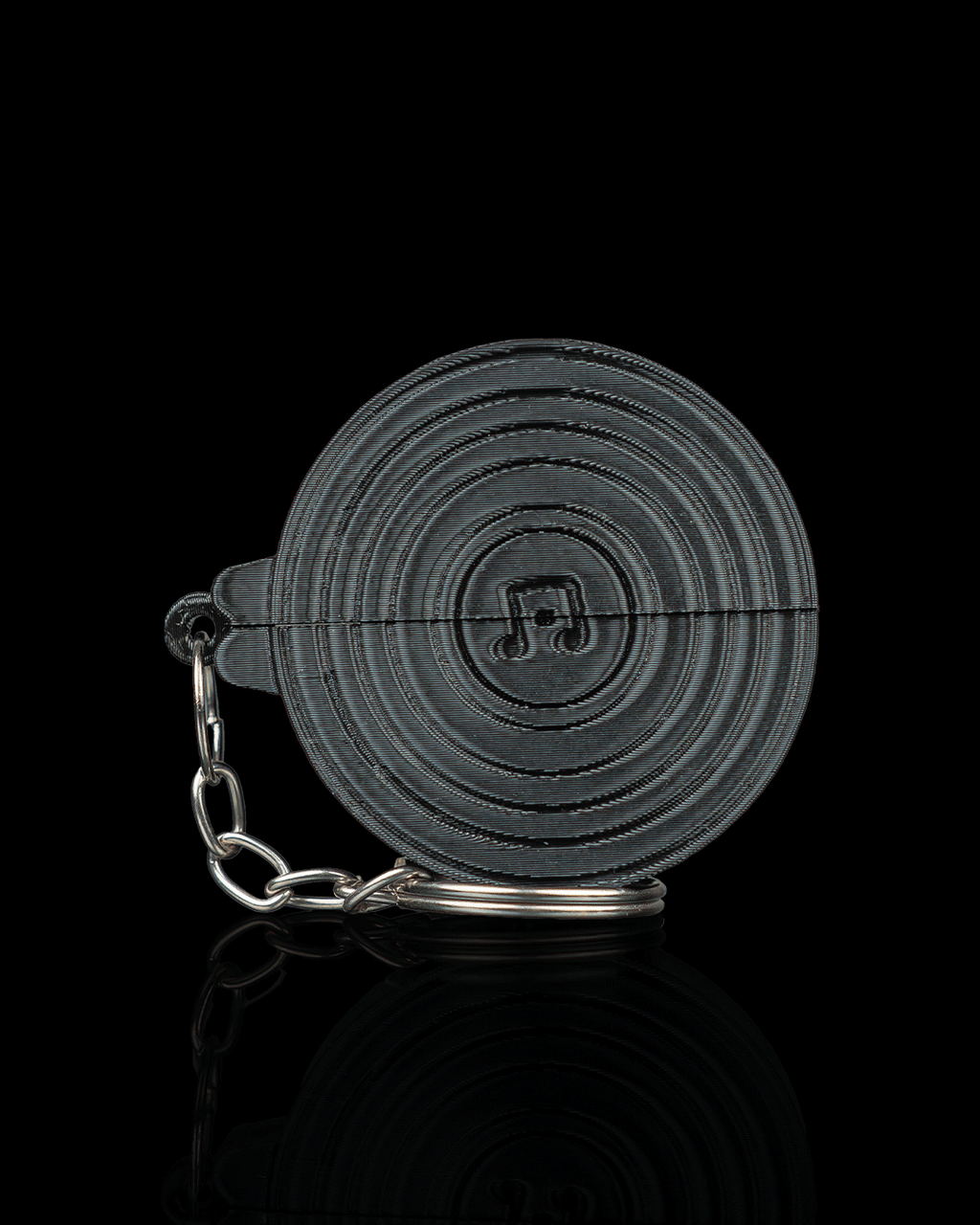 Pocket Vinyl Pick Holder And Keychain — 3D printed guitar pick holder, styled on a shelf