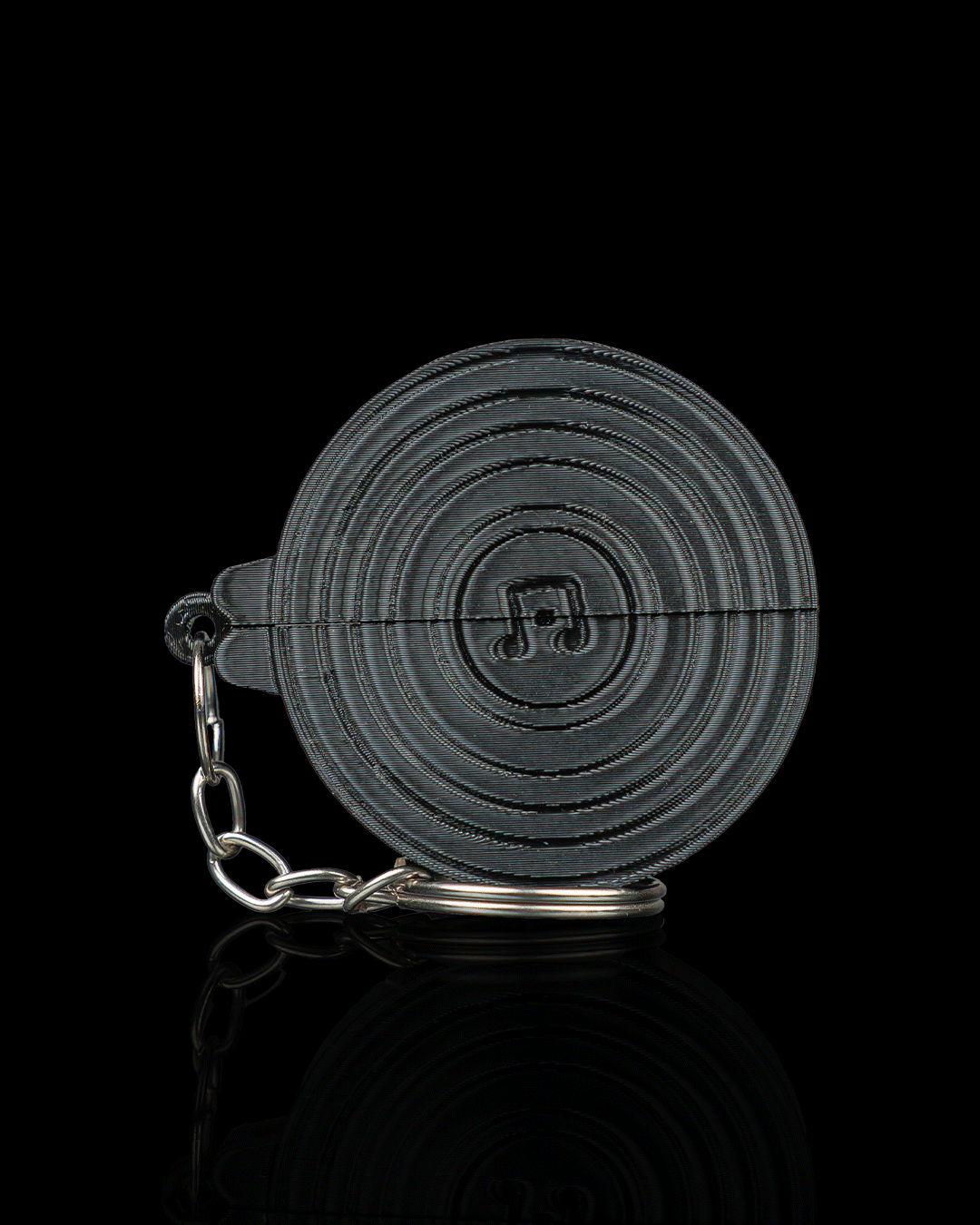 Pocket Vinyl Pick Holder And Keychain — 3D printed guitar pick holder, styled on a shelf
