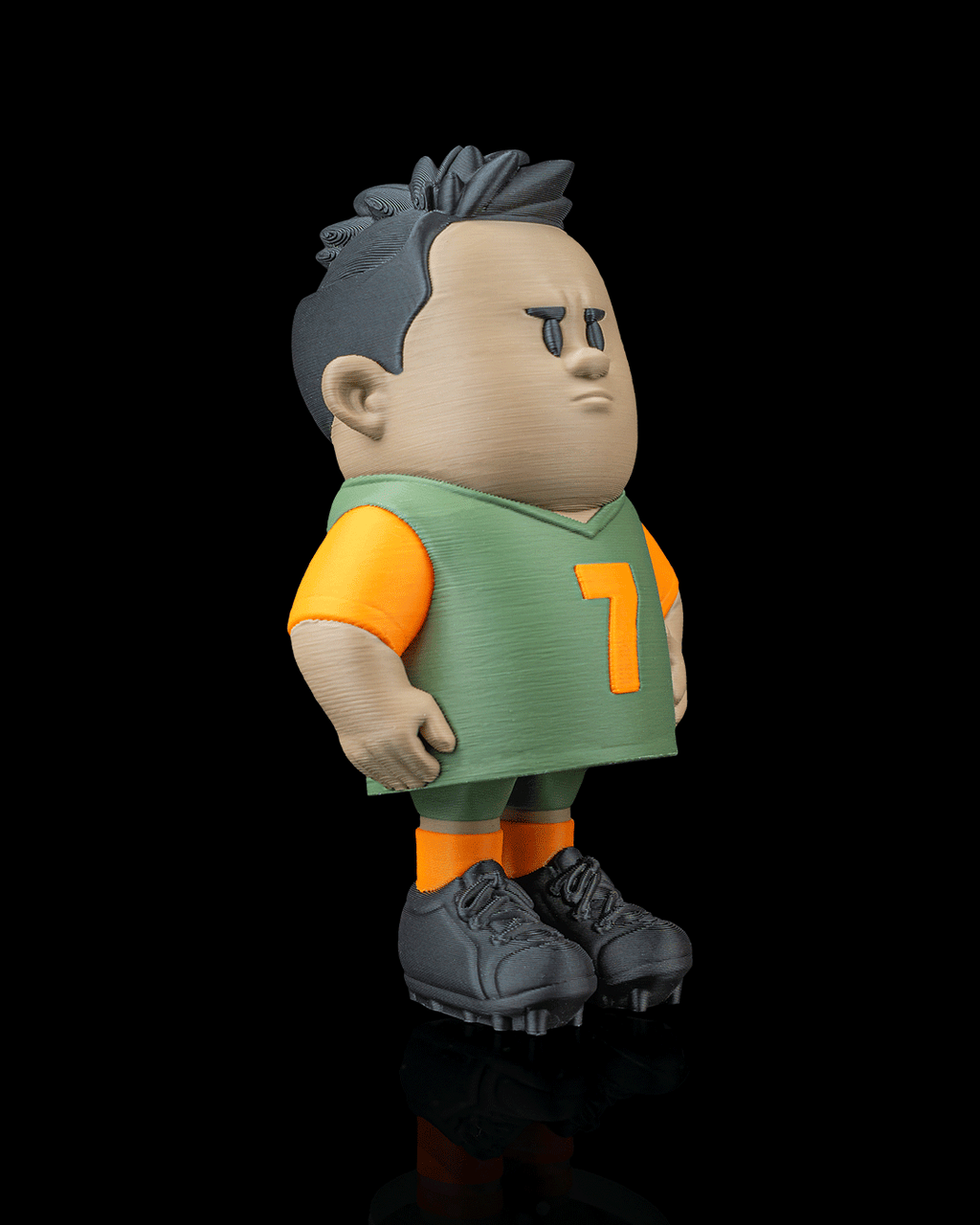 Right Winger — 3D printed soccer gift, side profile