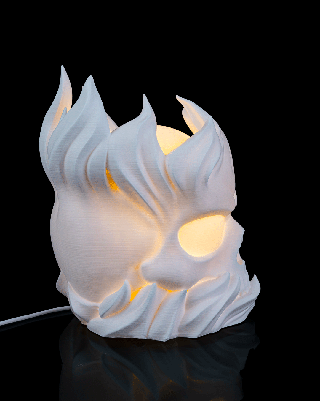 Skull Sphere Table Lamp — 3D printed table lamp, size reference