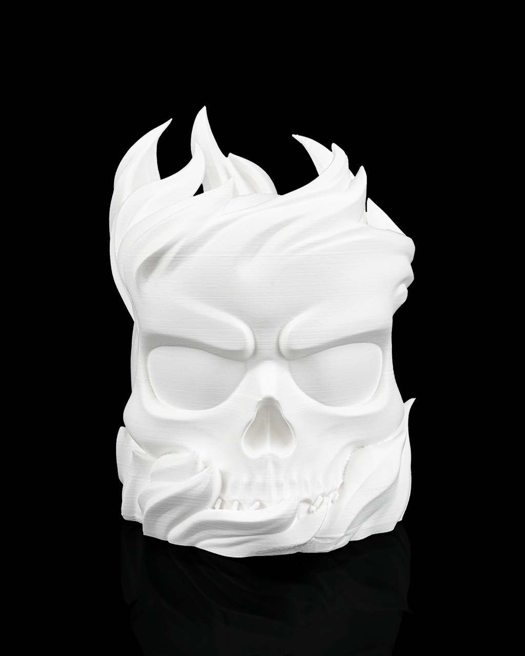 Skull Sphere Table Lamp — 3D printed table lamp, close-up of the finish