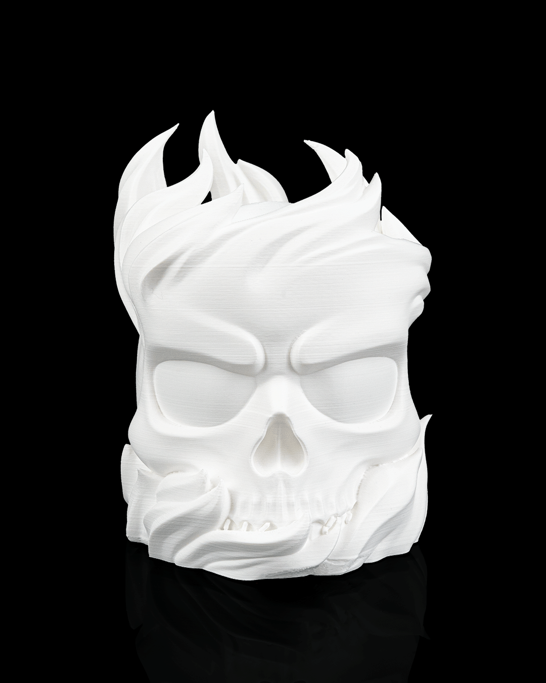 Skull Sphere Table Lamp — 3D printed table lamp, close-up of the finish