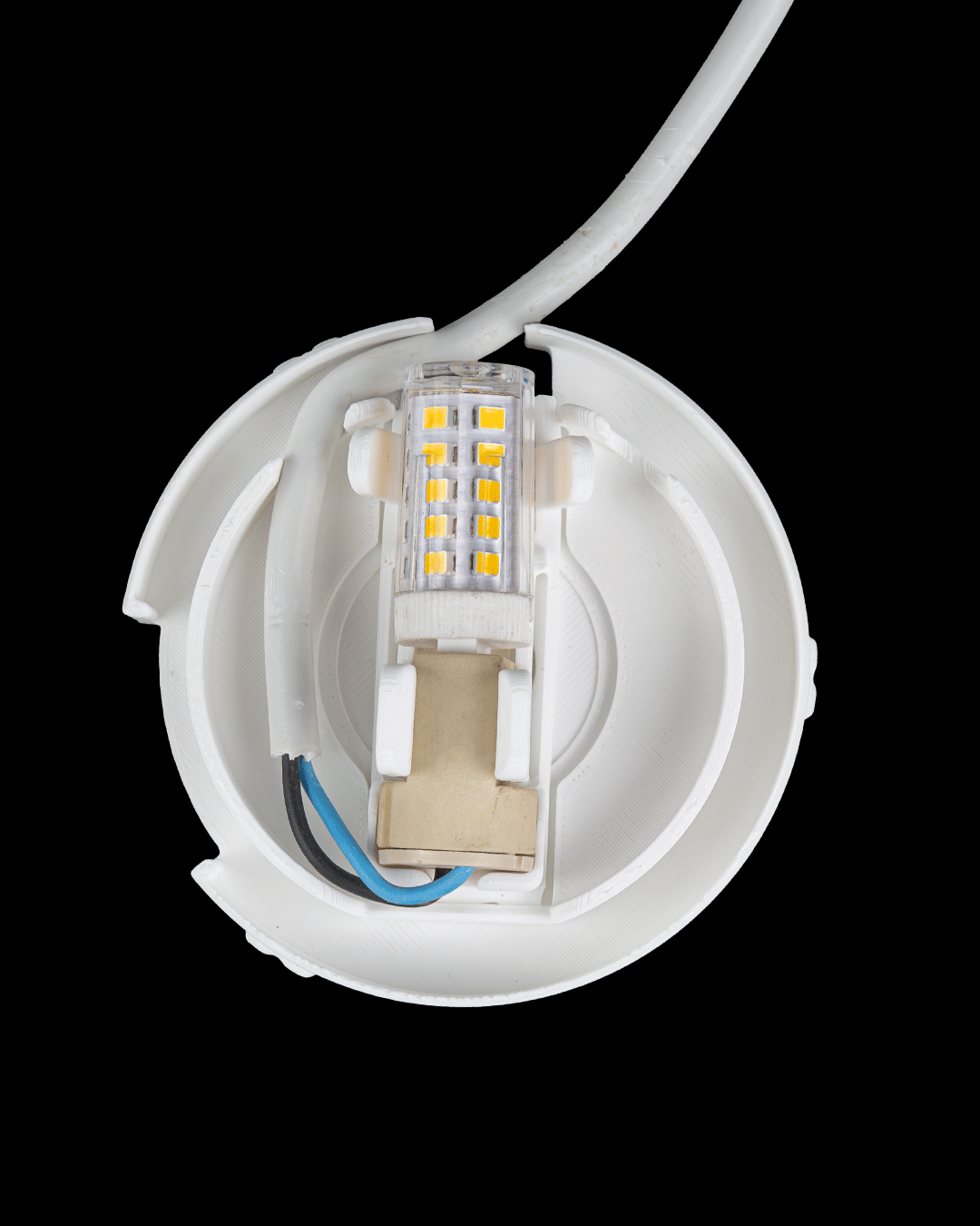 Skull Sphere Table Lamp — 3D printed table lamp, front view