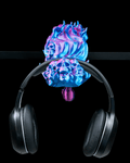 Spellbound Rest Headphone Holder — 3D printed headphone stand, on a desk
