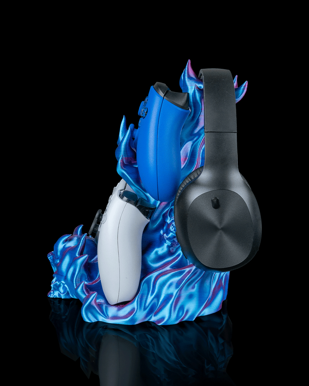 Spellcasters Stash Headphone And Controller Holder — 3D printed headphone stand, side profile