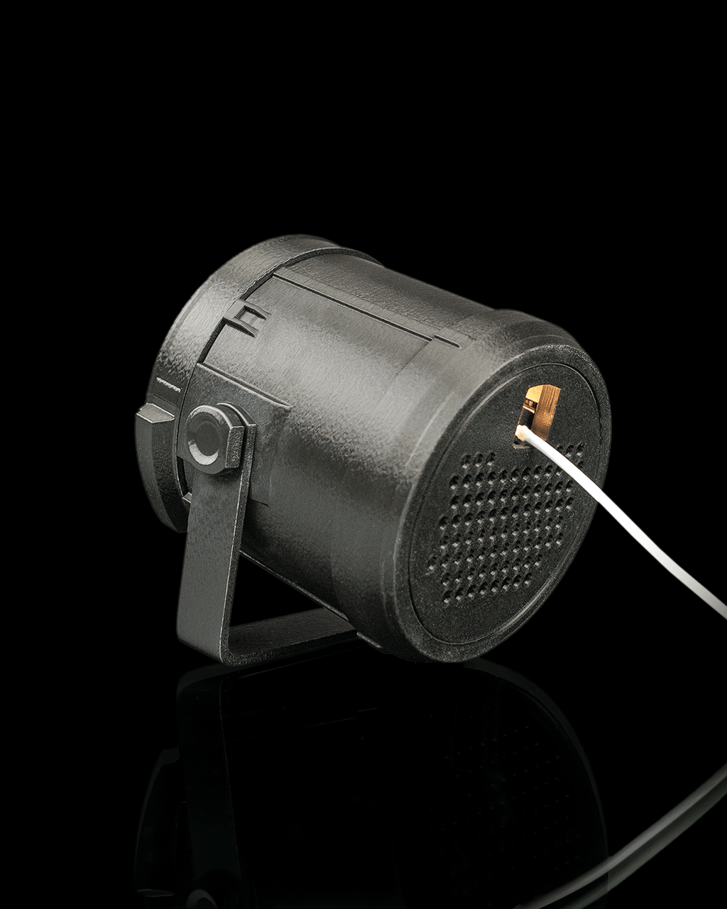 Stage Light Table Lamp — 3D printed table lamp, close-up of the finish