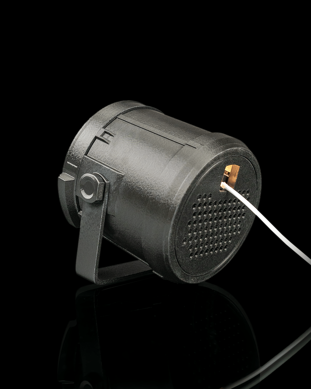 Stage Light Table Lamp — 3D printed table lamp, close-up of the finish