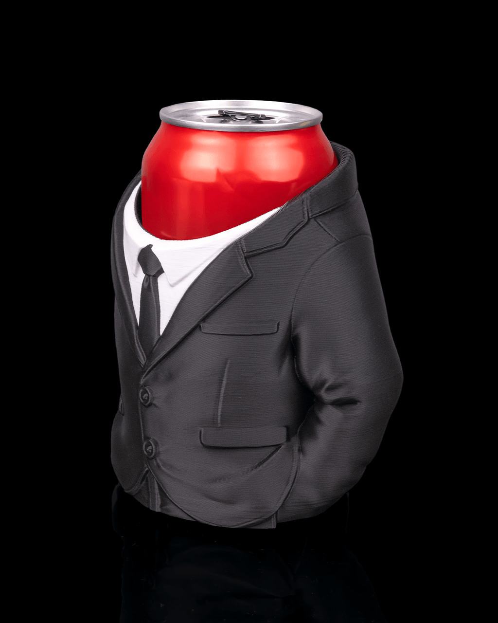 Suit Can Holder — 3D printed can holder, detail view