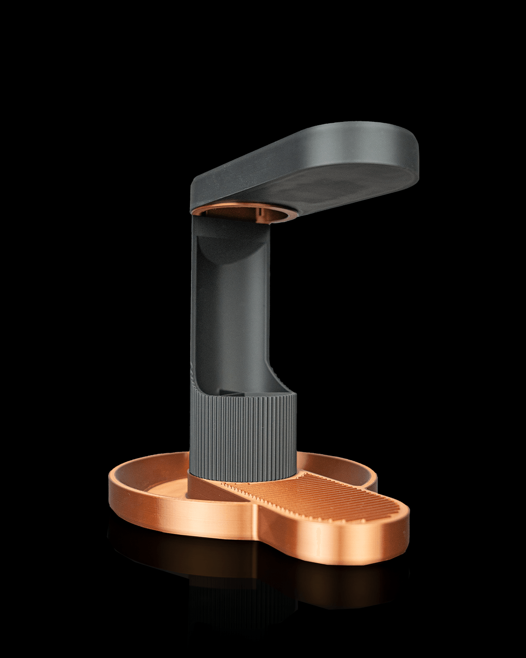Tower Trio Headphone And Phone Holder — 3D printed headphone stand, close-up of the finish