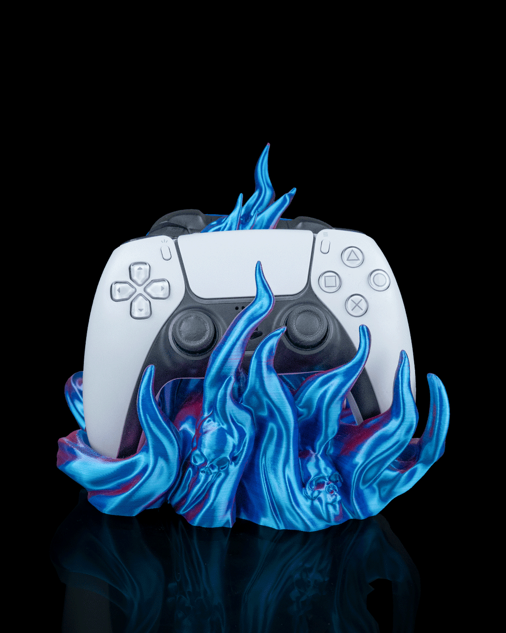 Twin Arcane Hold Controller Holder — 3D printed headphone stand, on a desk