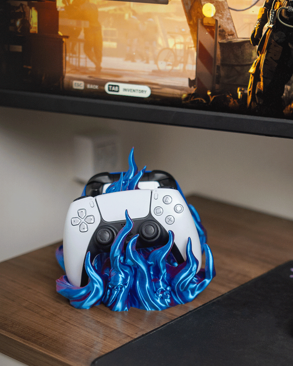 Twin Arcane Hold Controller Holder — 3D printed headphone stand, close-up of the finish