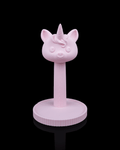 Unicorn Headset Holder — 3D printed headphone stand, on a desk
