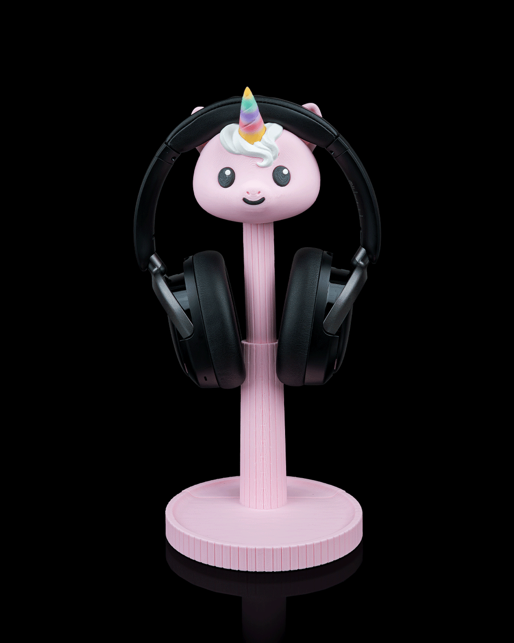 Unicorn Headset Holder — 3D printed headphone stand, detail view