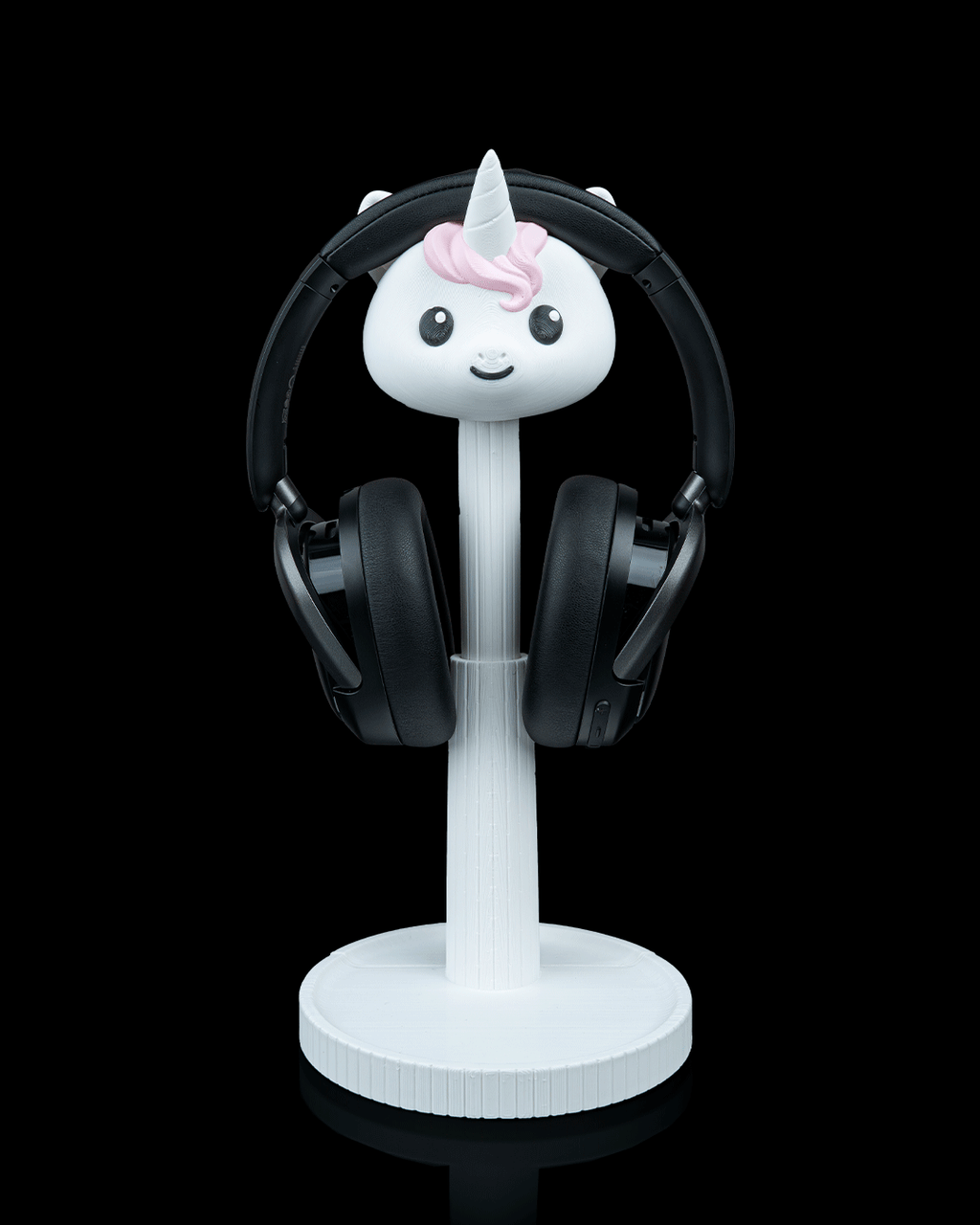 Unicorn Headset Holder — 3D printed headphone stand, detail view