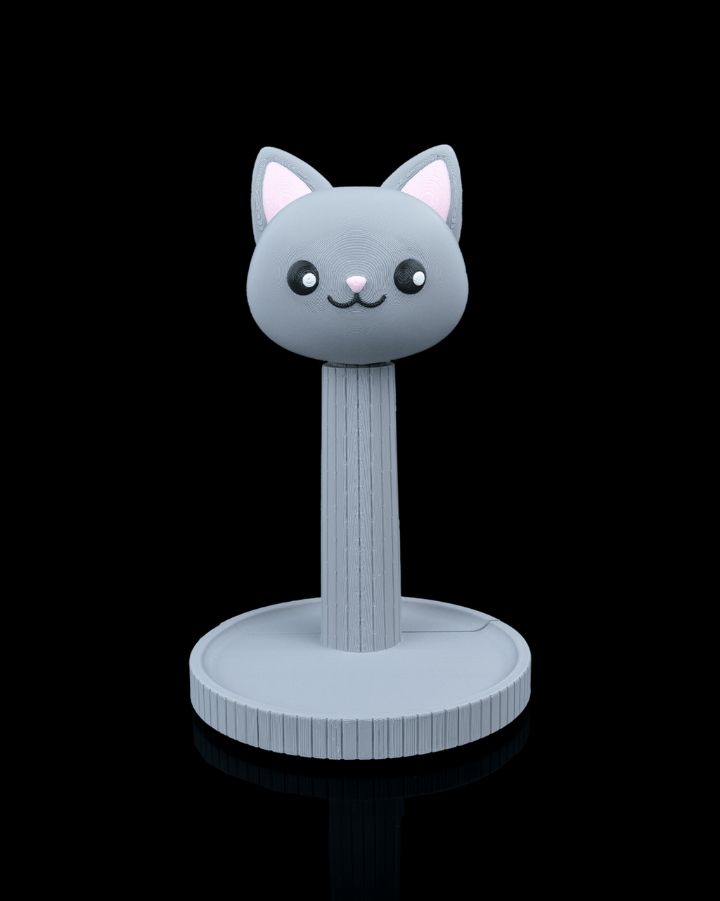 Whiskers Headset Holder — 3D printed headphone stand, side profile