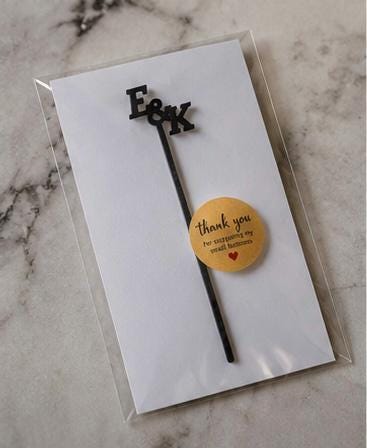 Custom Drink Stirrers 10 Pc Set | Personalized 3D Printed Cocktail Sticks 6" | Wedding, Party, Event