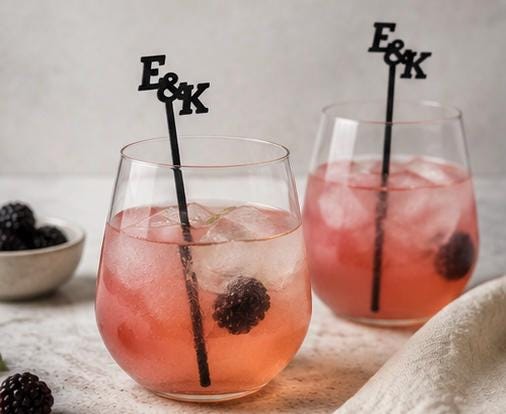 Custom Drink Stirrers 10 Pc Set | Personalized 3D Printed Cocktail Sticks 6" | Wedding, Party, Event