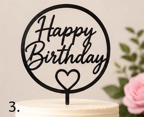 Custom Cake Toppers 10 Pc Set | Personalized 3D Printed Party Decor | Birthday, Wedding, Celebration