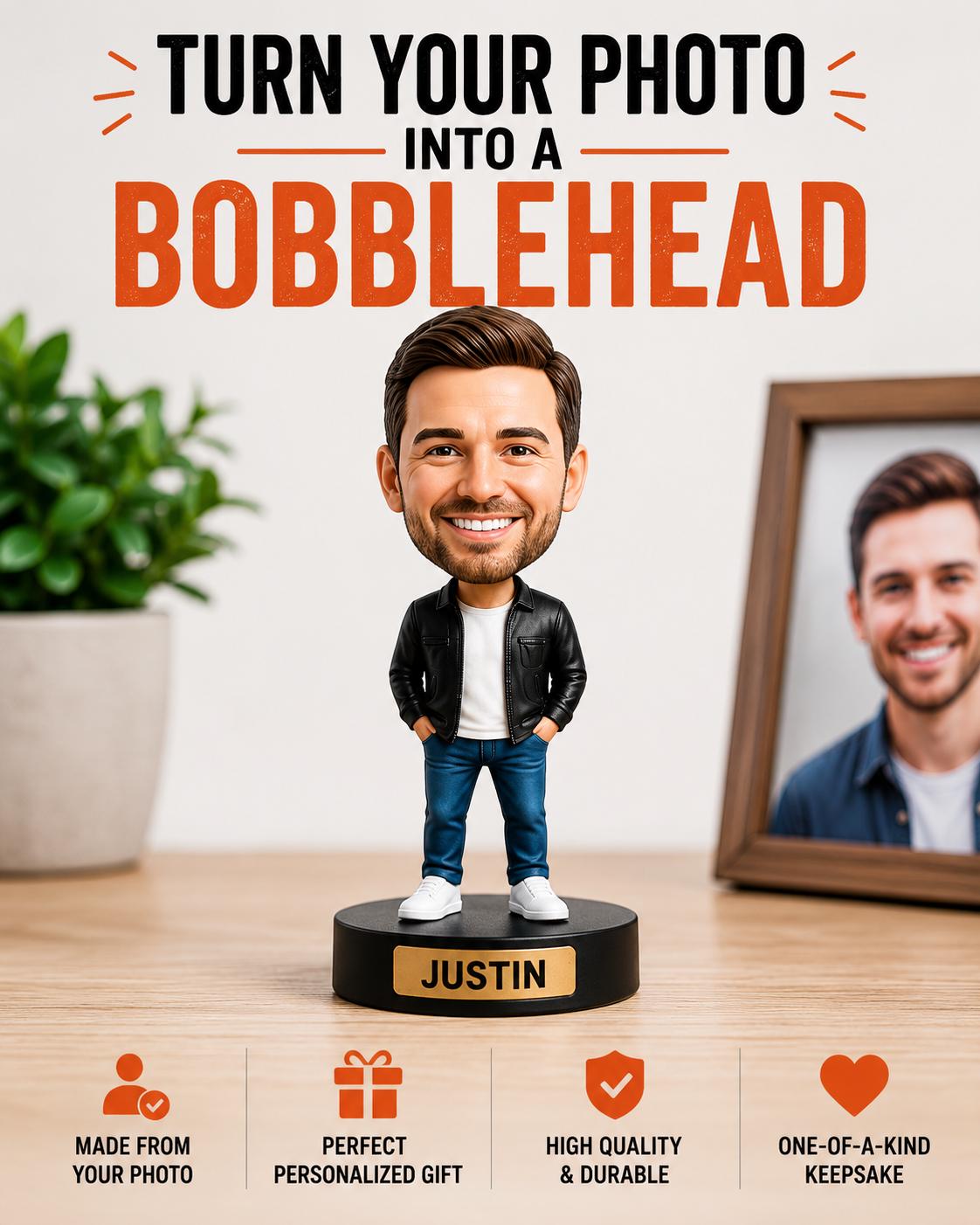 Custom Bobblehead From Photo | Personalized 3D Printed Figure | Desk Decor Keepsake