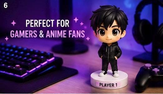 Custom Chibi Figure From Photo | Personalized Anime Style Mini Me (3D Printed)