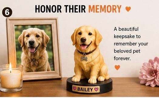 Custom Pet Figure From Photo | Personalized Dog Cat Statue | 3D Printed Pet Memorial Gift