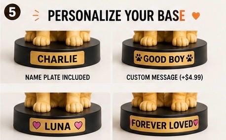 Custom Pet Figure From Photo | Personalized Dog Cat Statue | 3D Printed Pet Memorial Gift