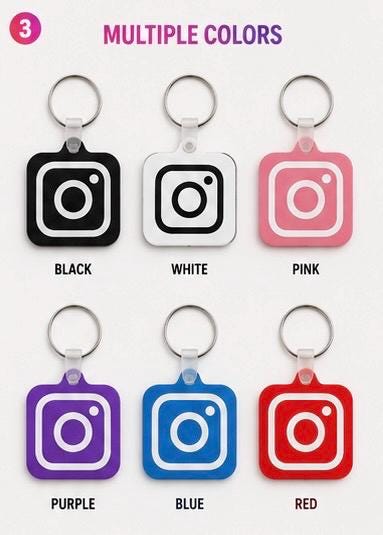 Custom Instagram Handle Keychain | Personalized NFC Social Media Username Gift