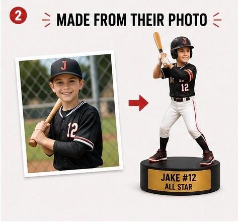 Custom Sports Figure From Photo | Personalized Athlete Keepsake, Name, Number