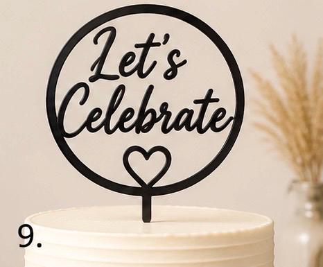 Custom Cake Toppers 10 Pc Set | Personalized 3D Printed Party Decor | Birthday, Wedding, Celebration