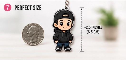 Custom Character Keychain From Photo | Personalized Couple, Pet, Family Accessory