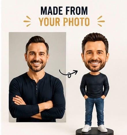 Custom Bobblehead From Photo | Personalized Dad Figure, Father's Day Keepsake