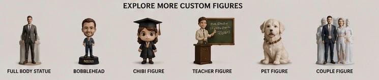 Custom Photo Statue | Personalized Mini Me 3D Printed Figurine, Museum Bust Sculpture