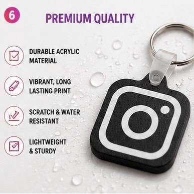 Custom Instagram Handle Keychain | Personalized NFC Social Media Username Gift