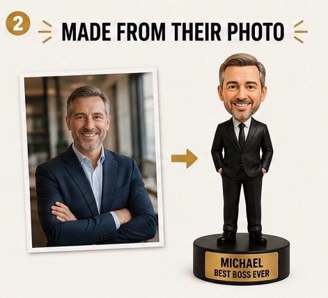Custom Boss Figurine From Photo | Personalized Desk Decor, Office Gift