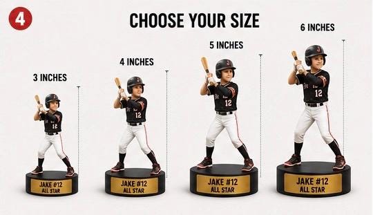 Custom Sports Figure From Photo | Personalized Athlete Keepsake, Name, Number