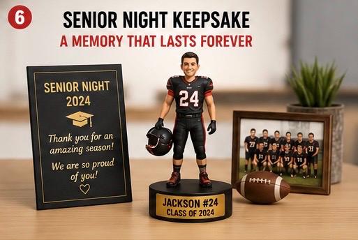 Custom Sports Figure From Photo | Personalized Athlete Keepsake, Name, Number