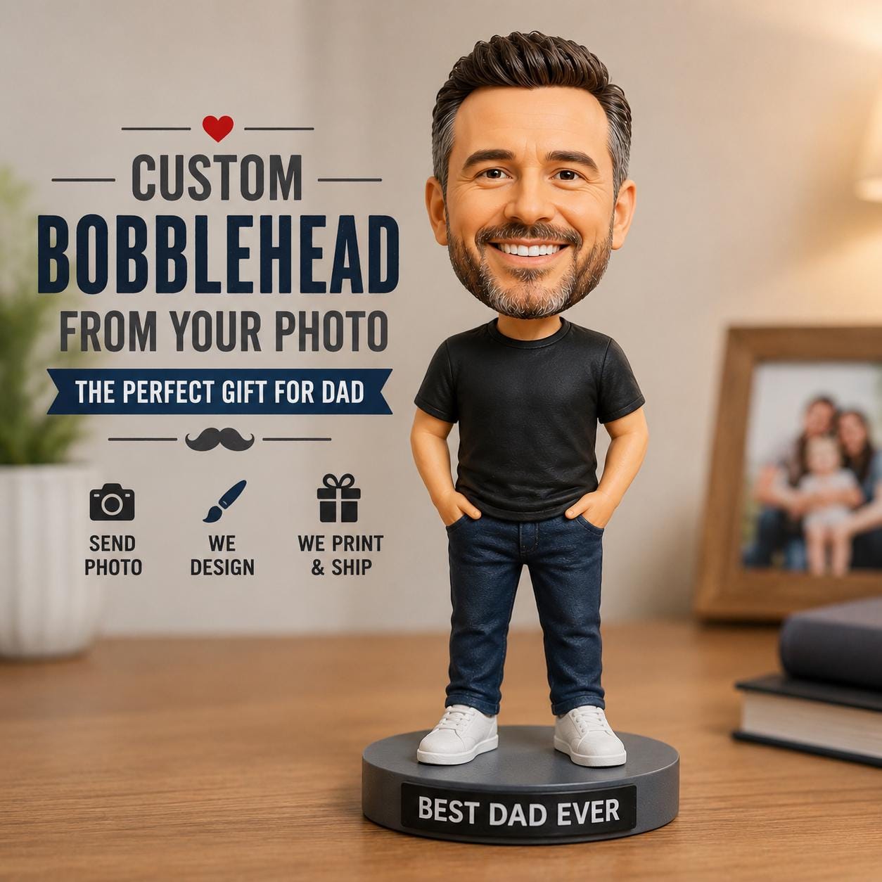Custom Bobblehead From Photo | Personalized Dad Figure, Father's Day Keepsake